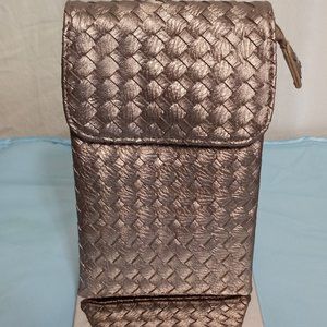 Bronze faux leather crossbody